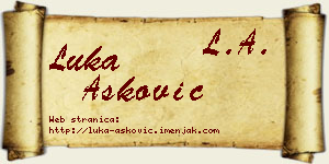 Luka Ašković vizit kartica